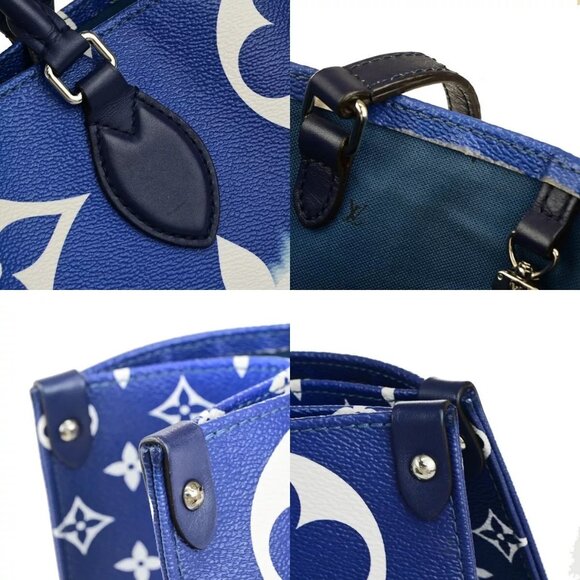 LOUIS VUITTON Onthego GM 2Way Hand Bag Monogram LV Escale Blue authentic - Picture 10 of 16